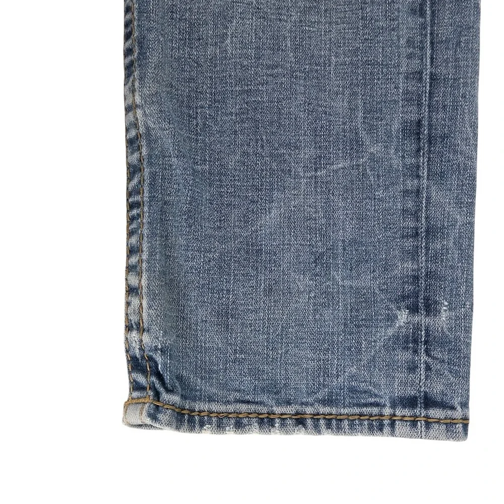 True Religion Skinny Fossil Silk Big T Jeans in Desperado Ride W/ Flaps Men's 33
